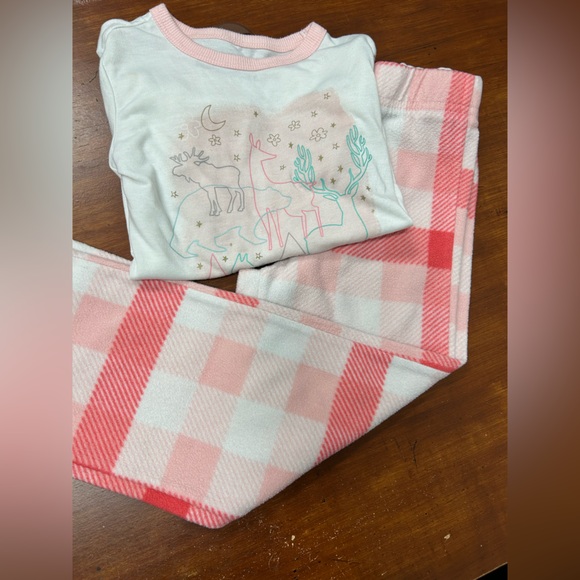 Girl’s 5T Eddie Bauer winter woodland pajama set pink - Picture 1 of 13